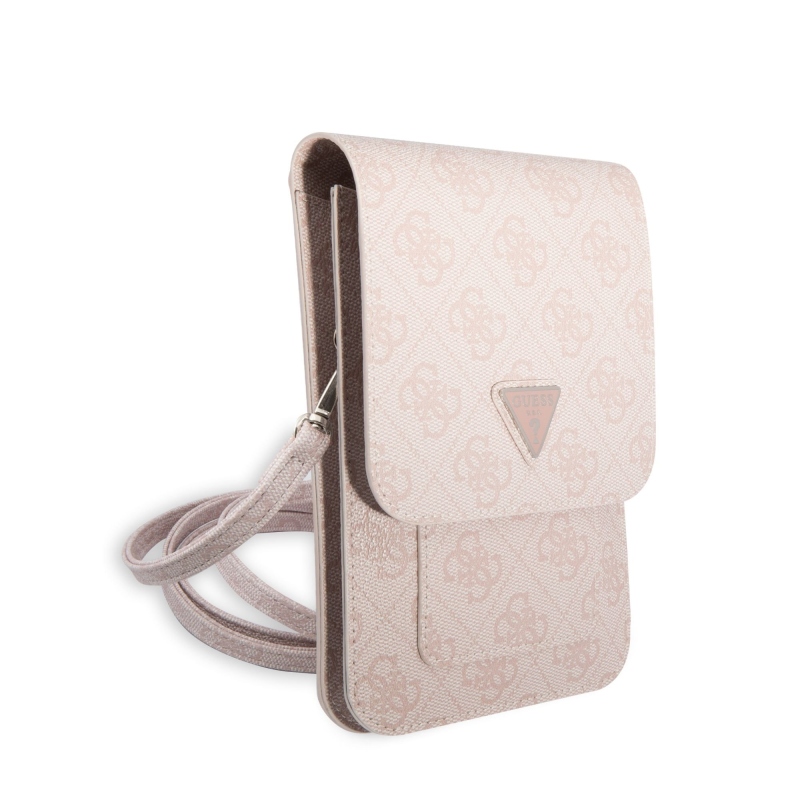 Guess PU 4G Triangle Logo Phone Bag Pink