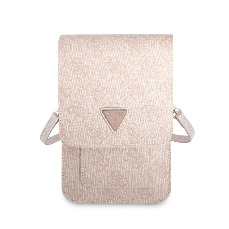 Guess PU 4G Triangle Logo Phone Bag Pink