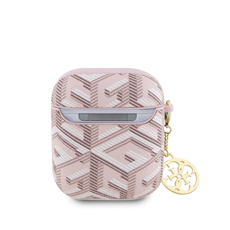 Guess PU G Cube Charm Puzdro pre AirPods 1/2 Pink