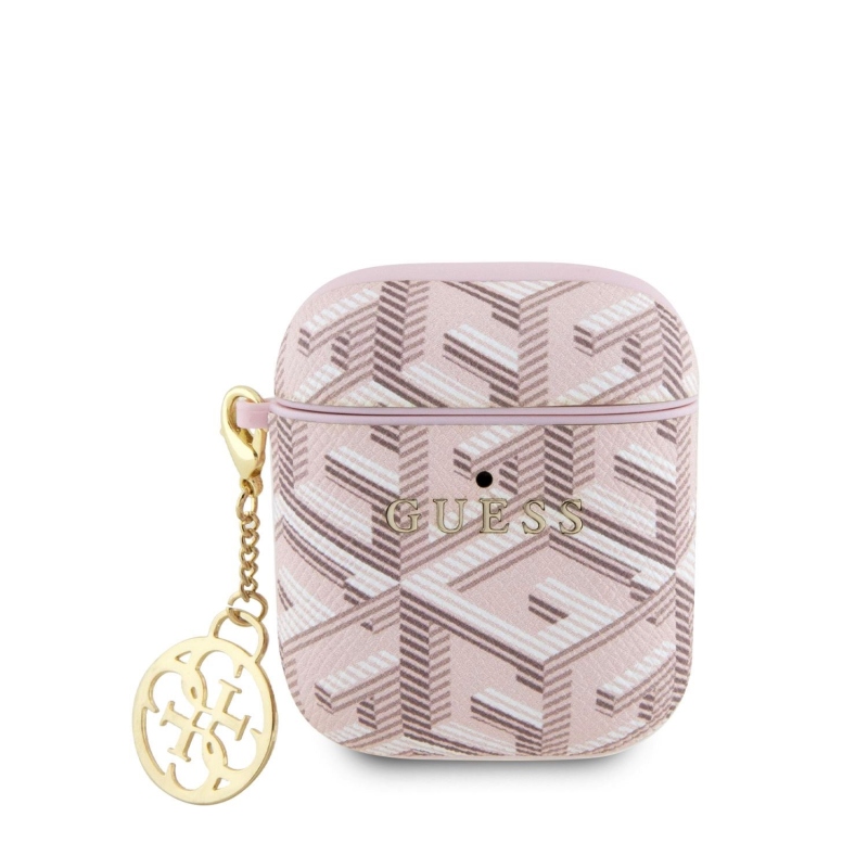 Guess PU G Cube Charm Puzdro pre AirPods 1/2 Pink