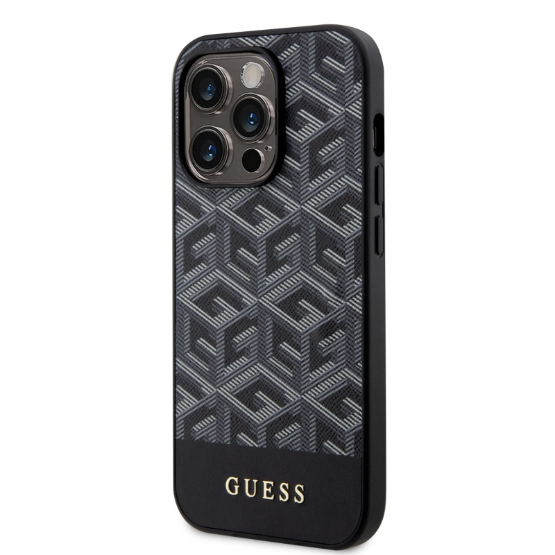 Guess PU G Cube MagSafe Zadný Kryt pre iPhone 15 Pro Black