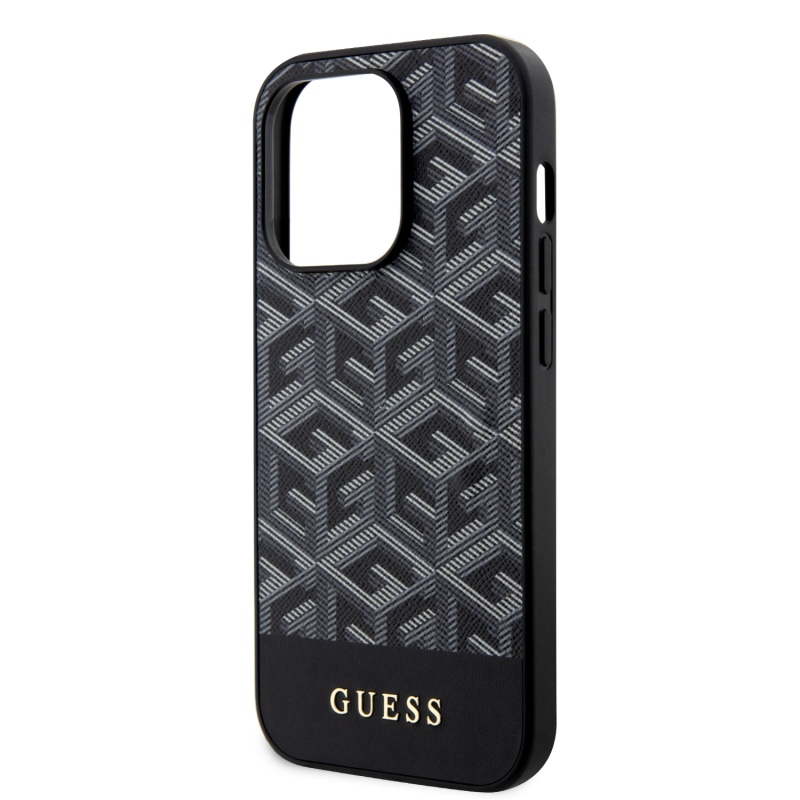 Guess PU G Cube MagSafe Zadný Kryt pre iPhone 15 Pro Black