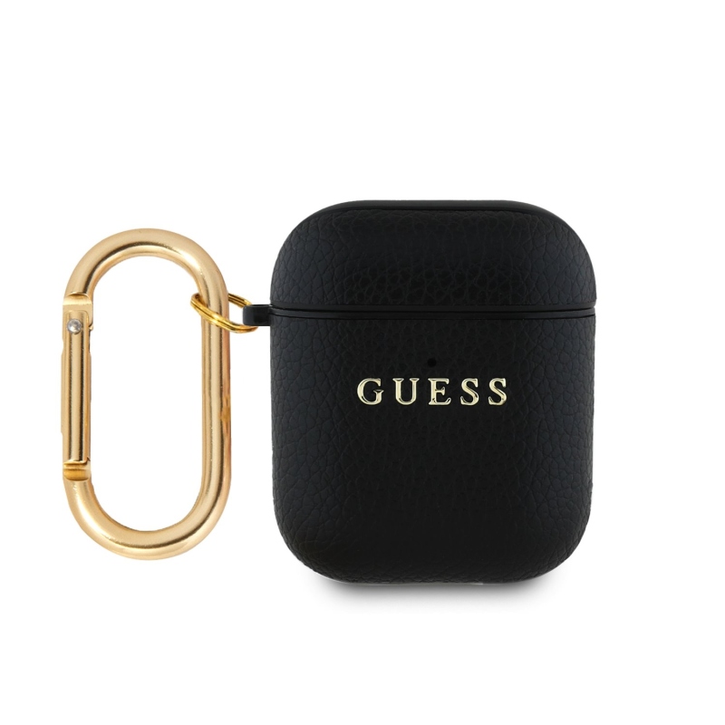 Puzdro Guess PU Grained Classic Logo pre AirPods 1/2 Black