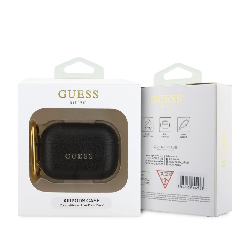 Puzdro Guess PU Grained Classic Logo pre AirPods Pro 2 Black