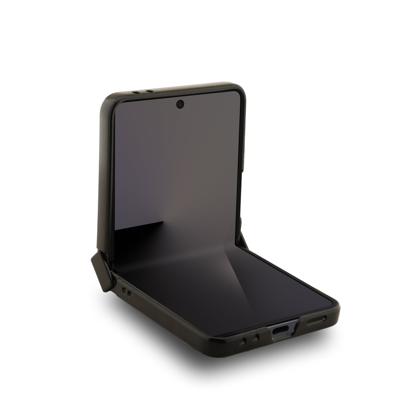 Guess PU kožený 4G farebný magnetický zadný kryt pre Samsung Galaxy Z Flip 7 Brown