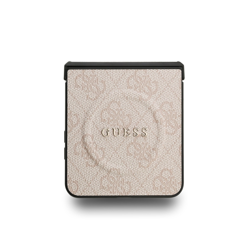 Guess PU kožený 4G farebný magnetický zadný kryt pre Samsung Galaxy Z Flip 7 Pink