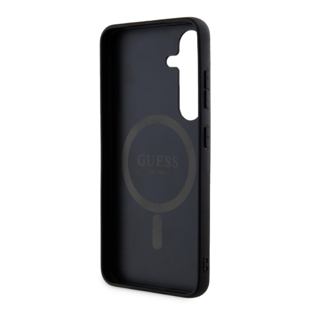 Guess PU Leather 4G Colored Ring MagSafe Zadný Kryt pre Samsung Galaxy S24 Pink