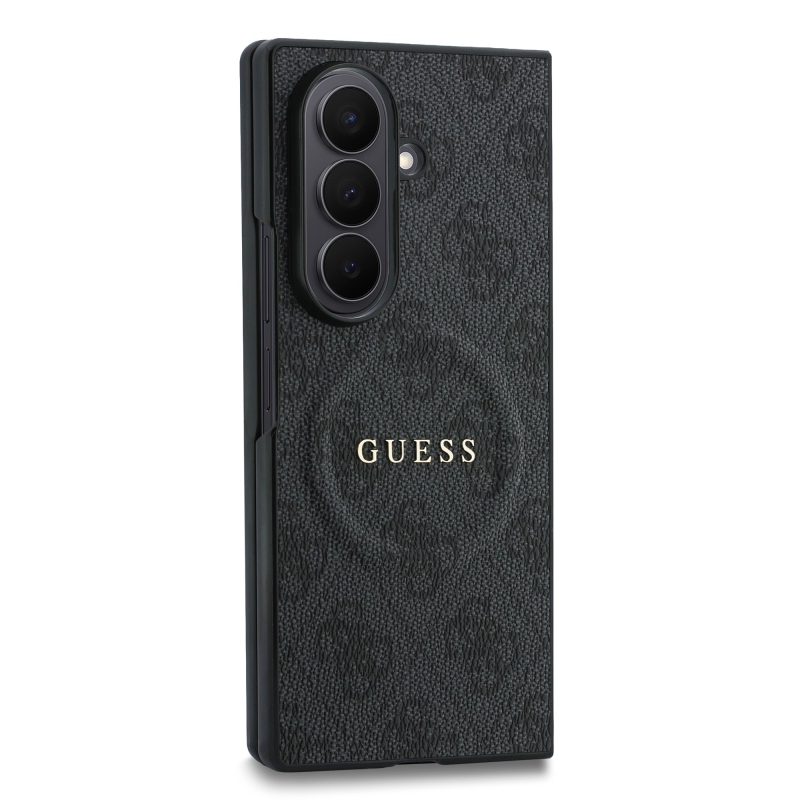 Guess PU Leather 4G Magnetic zadný kryt pre Samsung Galaxy Z Fold 8 Ultra Black