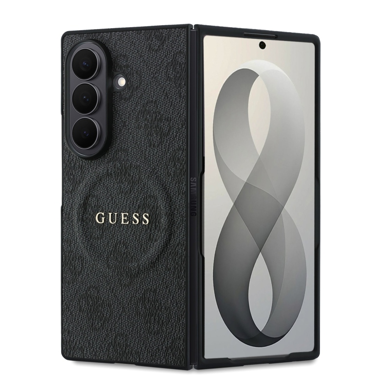 Guess PU Leather 4G Magnetic zadný kryt pre Samsung Galaxy Z Fold 8 Ultra Black