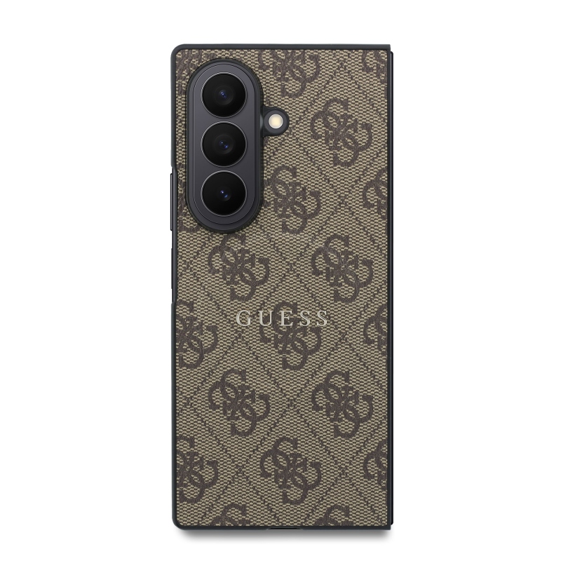 Guess PU koža 4G magnetický zadný kryt pre Samsung Galaxy Z Fold 8 Ultra Brown