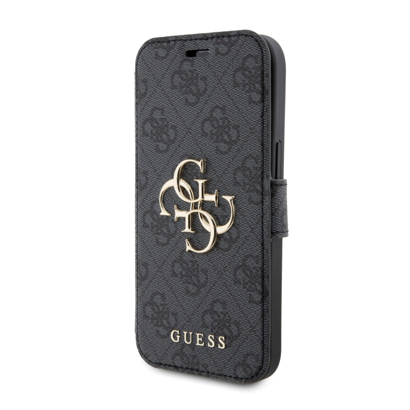 Guess PU Leather 4G Metal Logo Book Puzdro pre iPhone 15 Grey