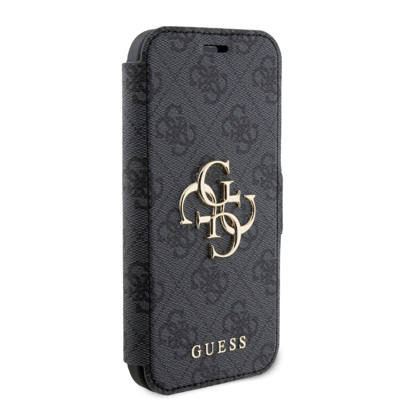 Guess PU Leather 4G Metal Logo Book Puzdro pre iPhone 15 Grey