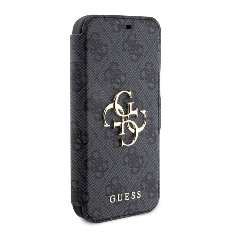 Guess PU Leather 4G Metal Logo Book Puzdro pre iPhone 15 Pro Grey