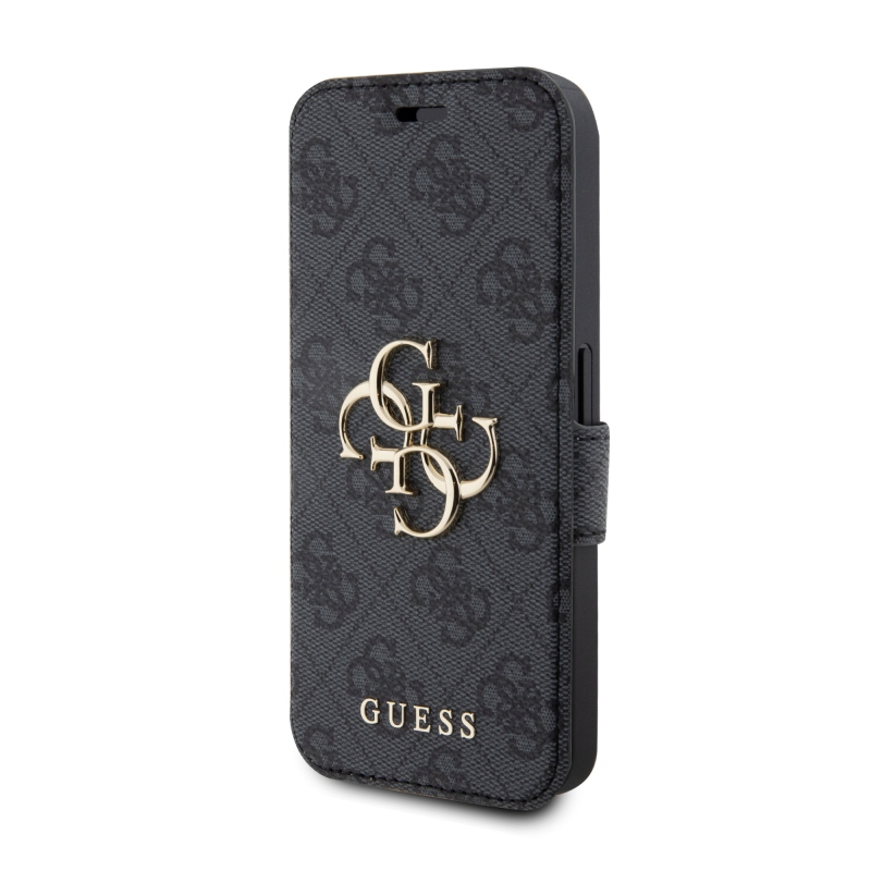 Guess PU Leather 4G Metal Logo Book Puzdro pre iPhone 15 Pro Grey