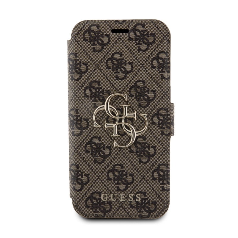 Guess PU Leather 4G Metal Logo Book Puzdro pre iPhone 15 Pro Max Brown