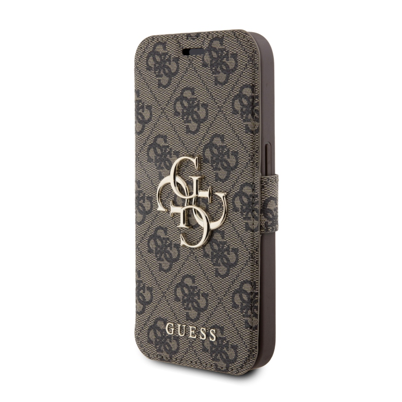 Guess PU Leather 4G Metal Logo Book Puzdro pre iPhone 15 Pro Max Brown