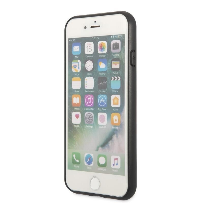 Guess saffiano gélový obal s pevným chrbtom na iPhone 7/8/SE (2020)/SE (2022) - čierny
