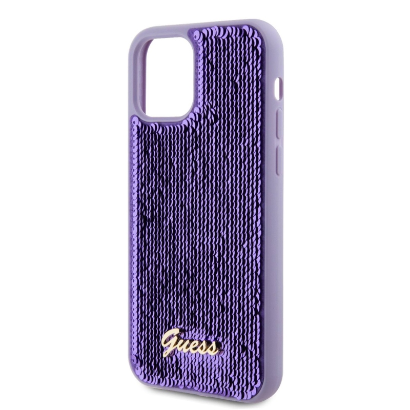 Guess Sequin Script Logo Zadný Kryt pre iPhone 12/12 Pro Purple