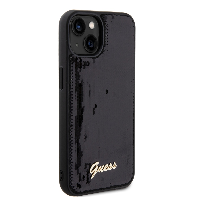 Guess Sequin Script Logo Zadný Kryt pre iPhone 13 Black