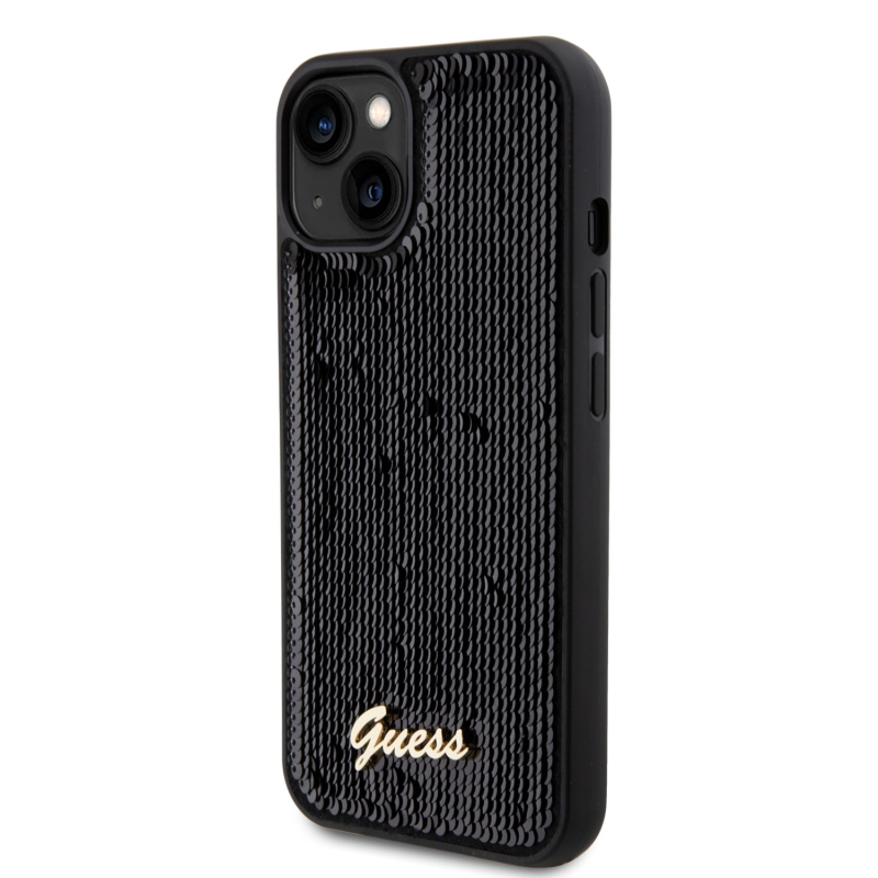 Guess Sequin Script Logo Zadný Kryt pre iPhone 13 Black