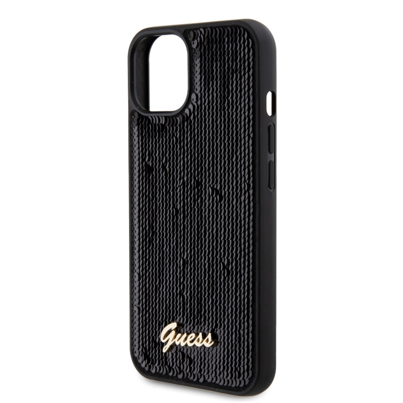 Guess Sequin Script Logo Zadný Kryt pre iPhone 13 Black