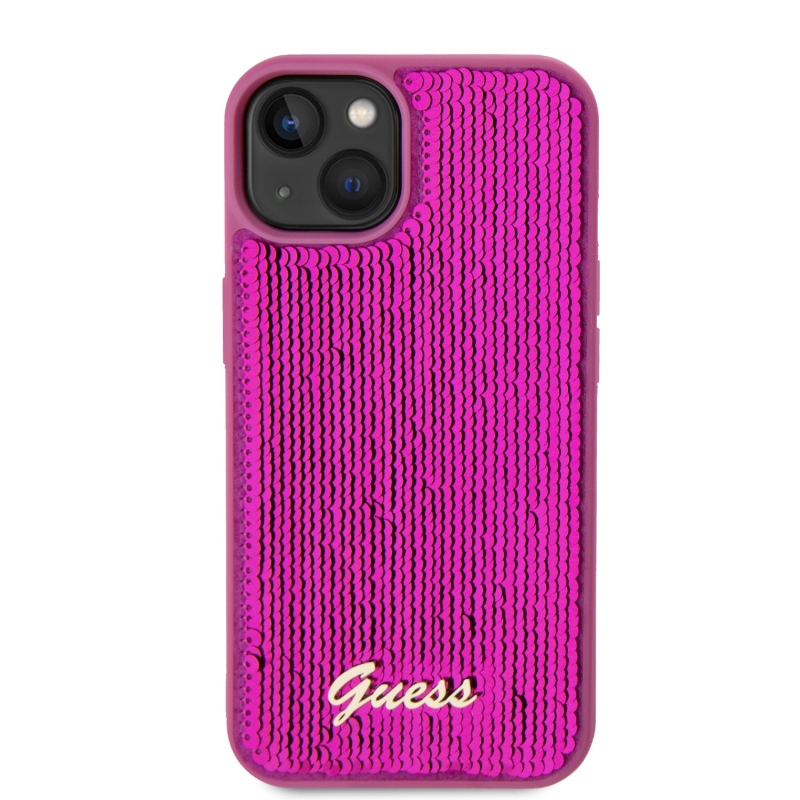 Guess Sequin Script Logo Zadný Kryt pre iPhone 13 Magenta