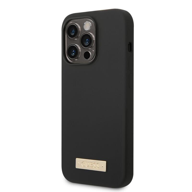 Guess silikónový obal s podporou MagSafe na iPhone 14 Pro Max - čierny