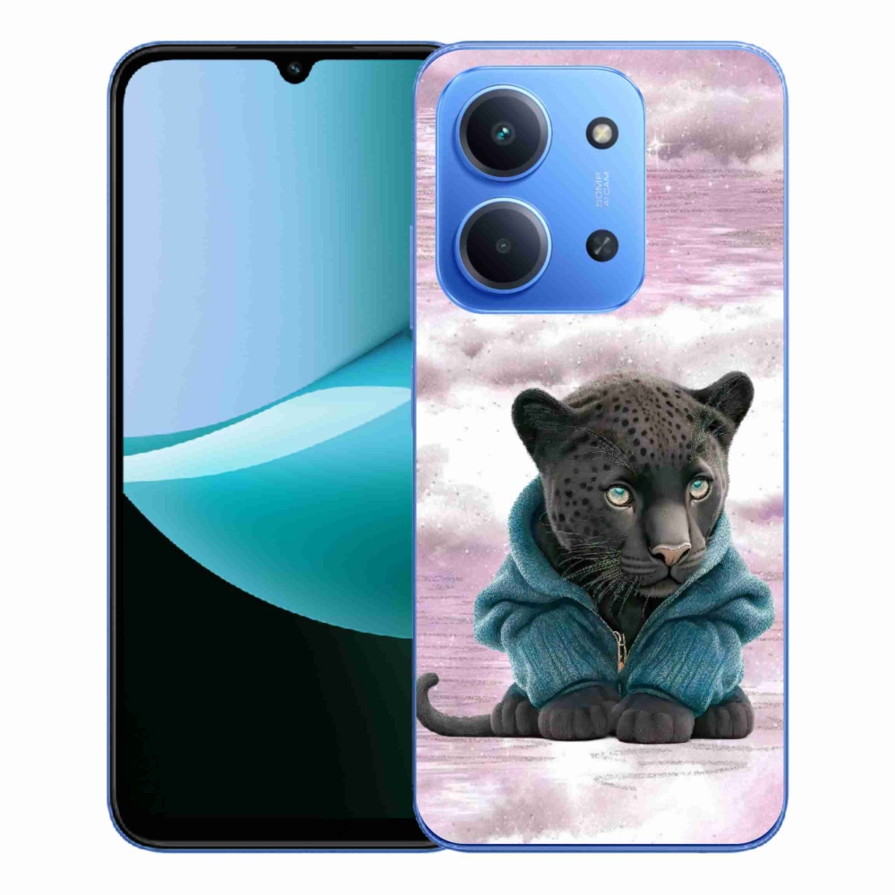 Gélový kryt mmCase na Xiaomi Redmi 15C 4G/5G (173mm) - čierny panter vo svetri