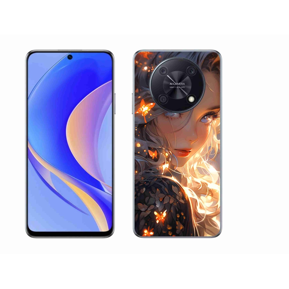 Gelový kryt mmCase na Huawei Nova Y90 - dívka a motýli