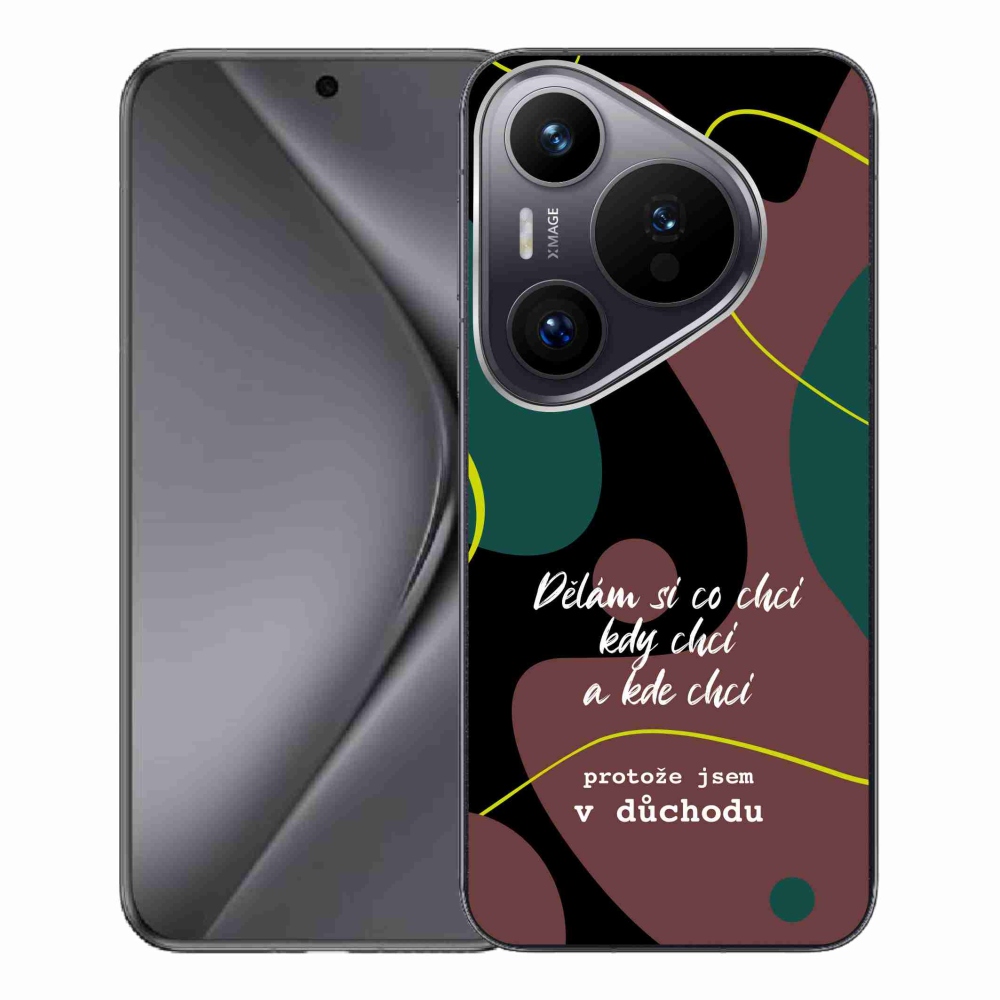 Gélový kryt mmCase na Huawei Pura 70 Pro - vtipný text 10 čierne pozadie