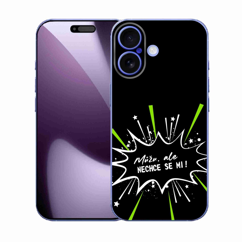 Gélový kryt mmCase na iPhone 17 - vtipný text 11 čierne pozadie
