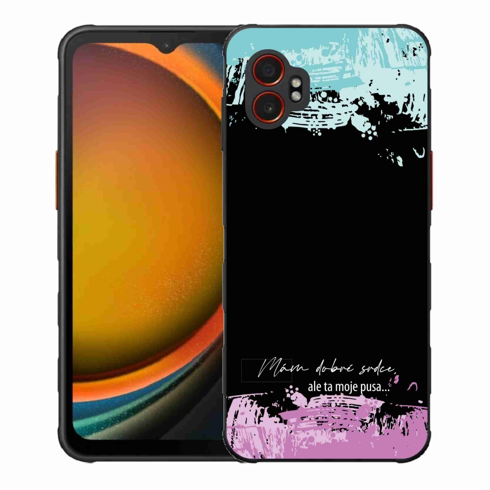 Gélový kryt mmCase na Samsung Galaxy Xcover 7 Pro - vtipný text 3 čierne pozadie