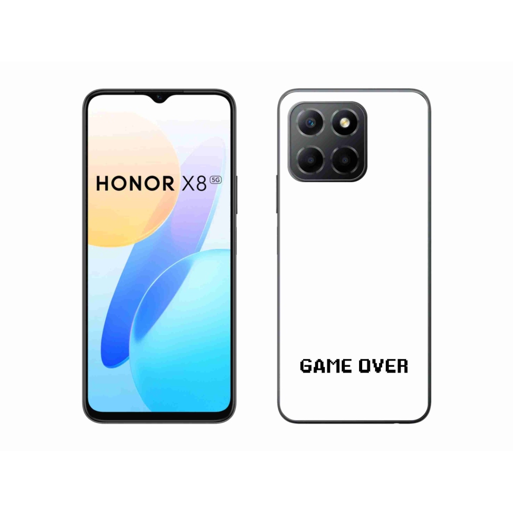 Gélový kryt mmCase na Honor X8 5G/Honor 70 Lite 5G - game over biele pozadie