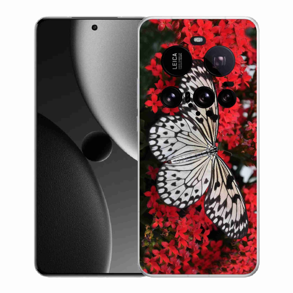 Gélový kryt mmCase na Xiaomi 15 Ultra - čiernobiely motýľ 1