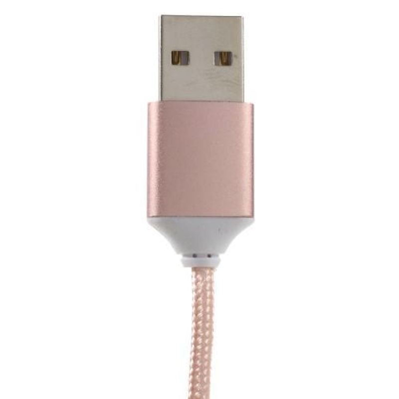 GX7 tkaný micro USB kabel s magnetickým odjímáním - 1m - ružovozlatý