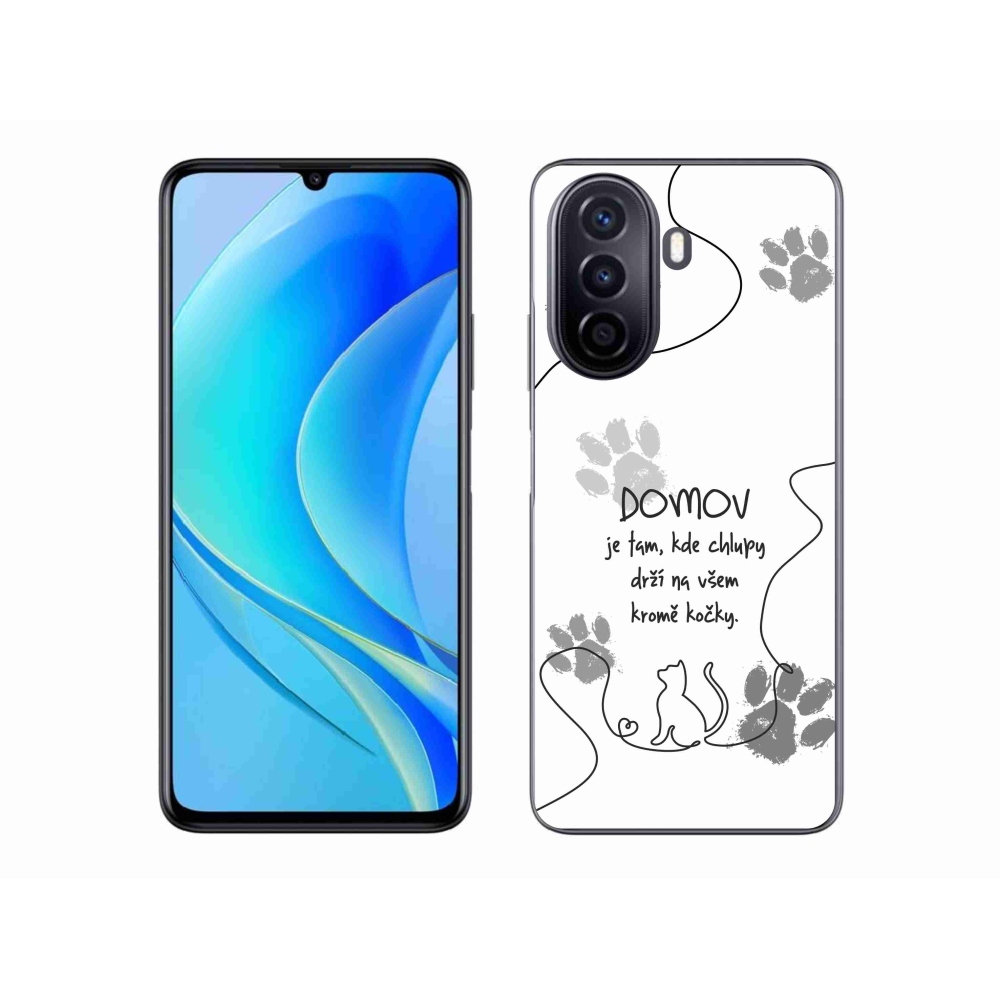 Gélový kryt mmCase na Huawei Nova Y70 - mačacie motív biele pozadie