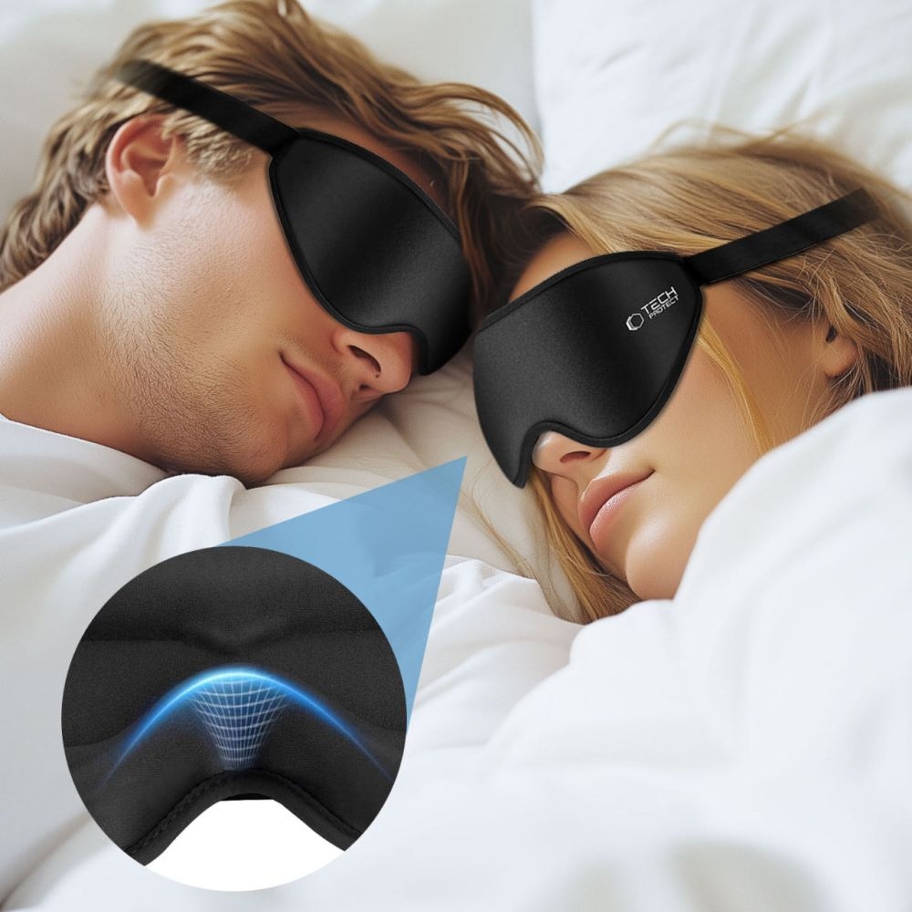 Tech-Protect EyeShade 3D maska ​​na spanie - čierna