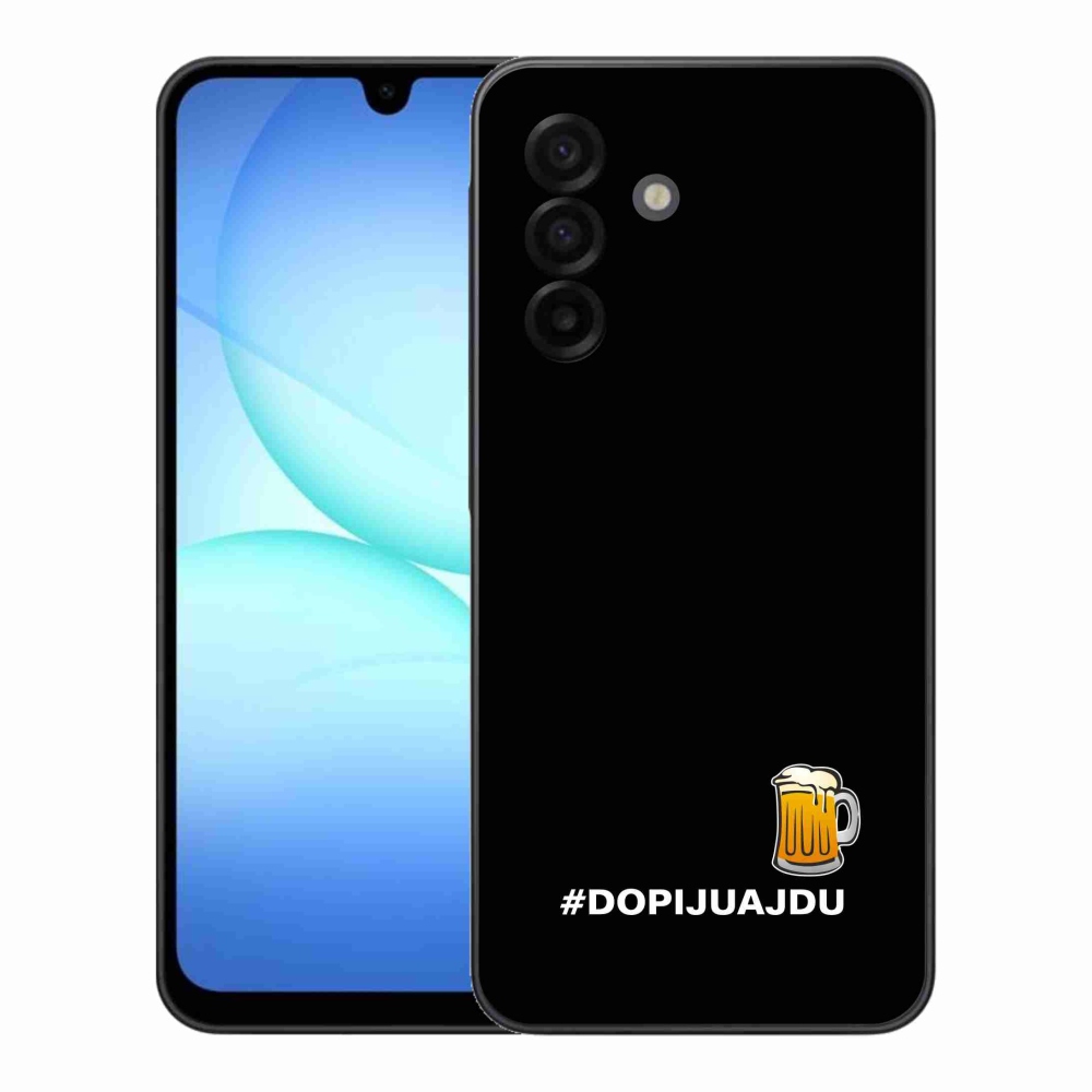 Gélový kryt mmCase na Samsung Galaxy A17 5G - pivný motív 1 čierne pozadie