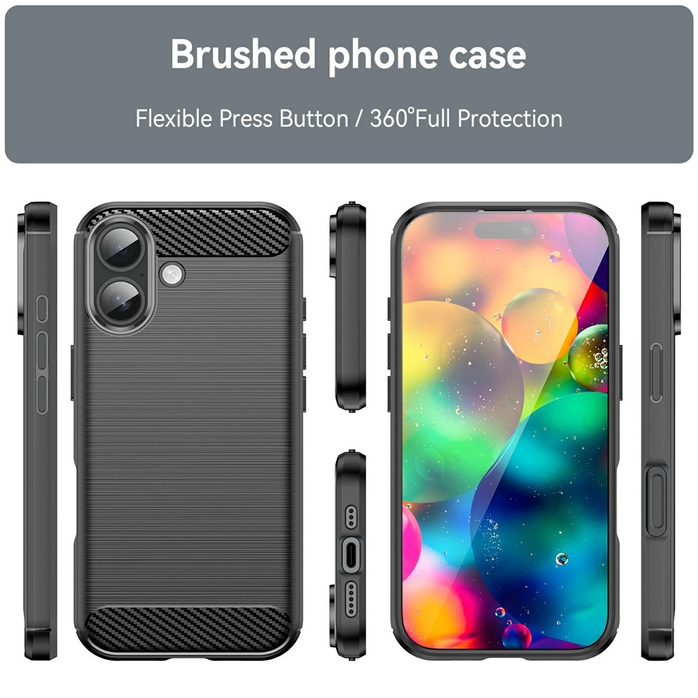 Carbon odolný gélový obal na iPhone 17 - čierny