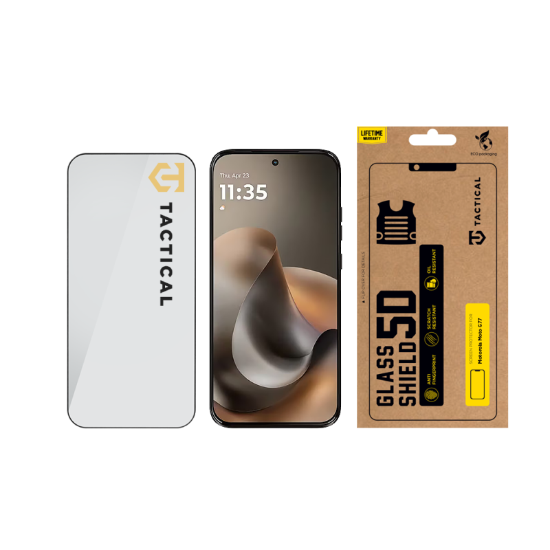 Taktický sklenený štít 5D sklo pre Motorola Moto G77 Black