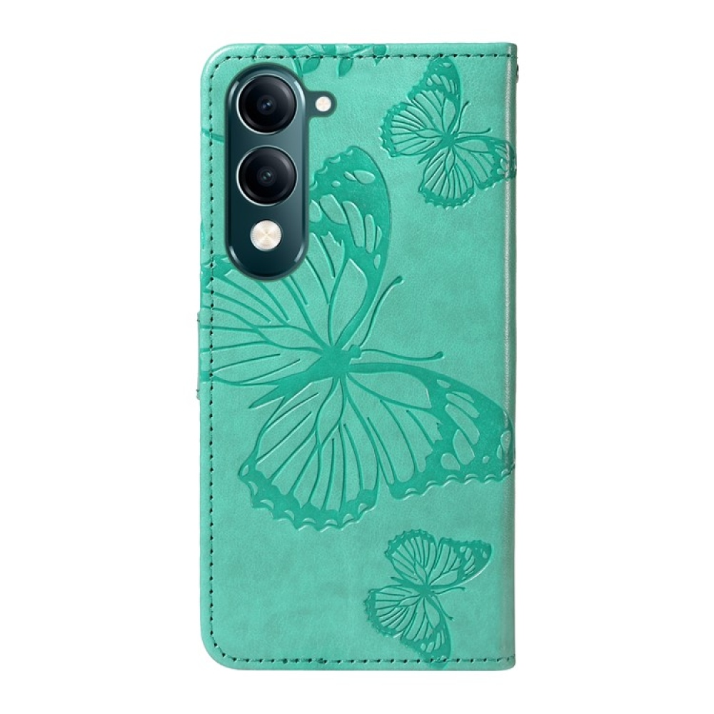 Big Butterfly knižkové puzdro na Vivo Y29s 5G - modrozelené