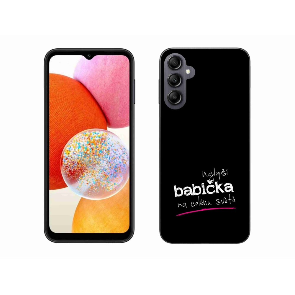 Gélový kryt mmCase na Samsung Galaxy A14 4G/5G - najlepšia babička 4 čierne pozadie