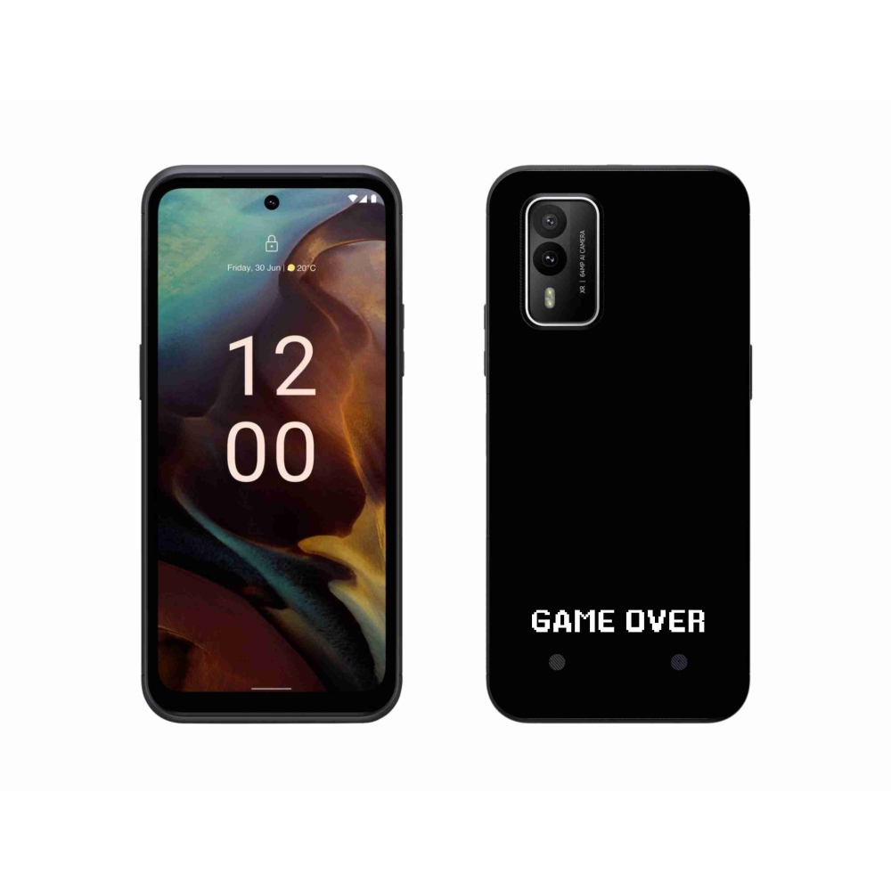 Gélový kryt mmCase na Nokia XR21 - game over čierne pozadie