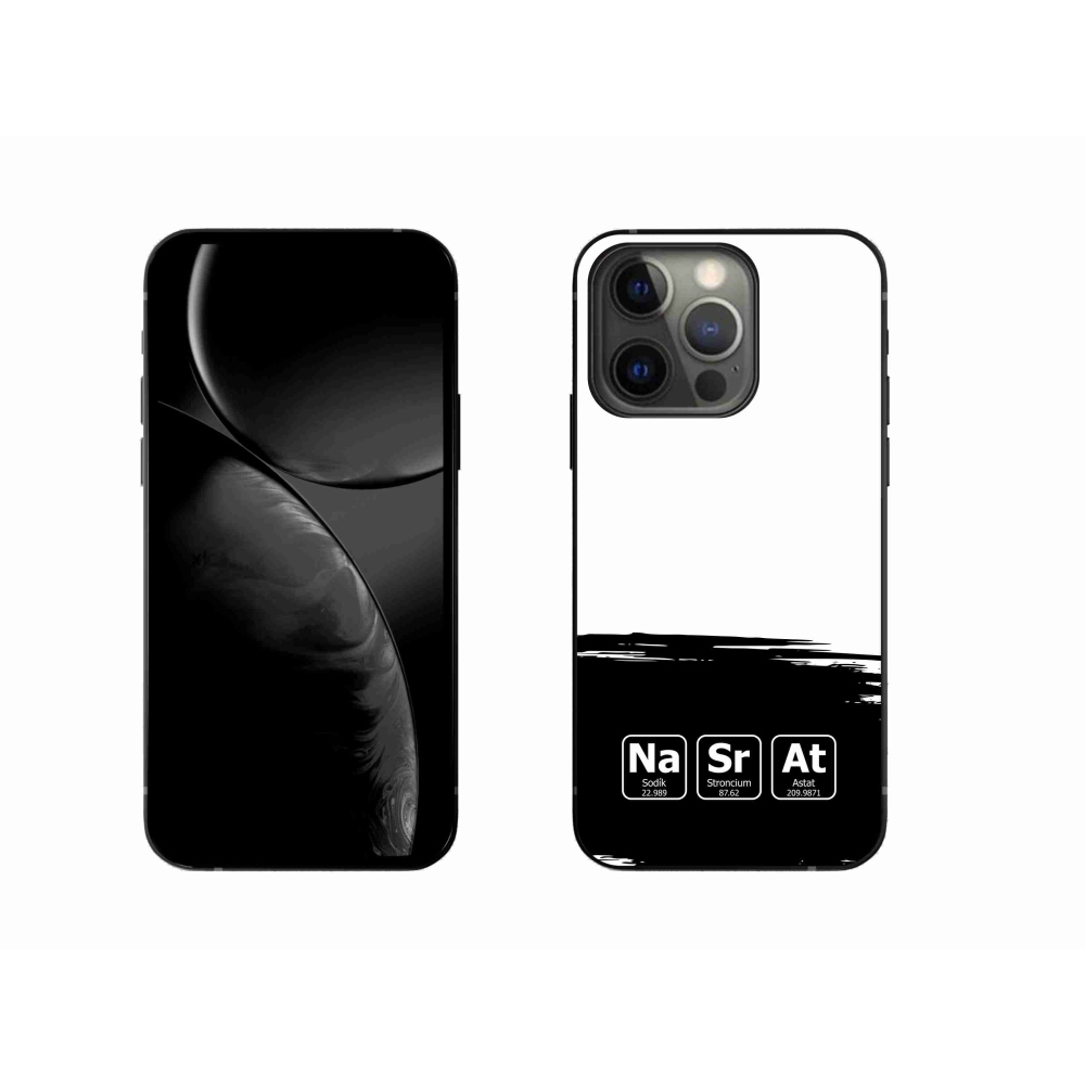 Gélový kryt mmCase na iPhone 13 Pro 6.1 - chemické prvky čiernobiele pozadie