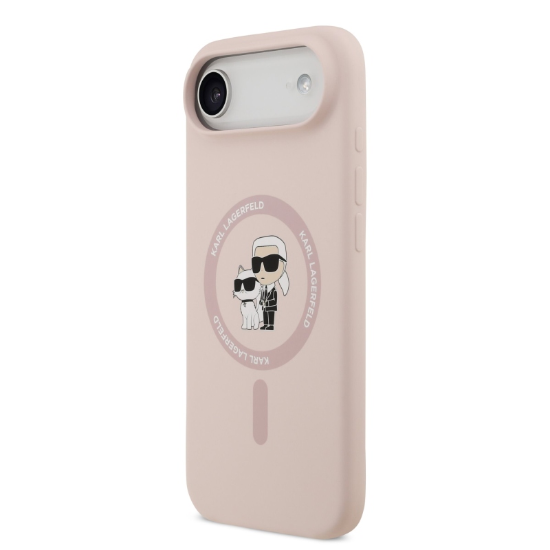 Karl Lagerfeld Liquid Silicone Karl and Choupette MagSafe zadný kryt pre iPhone 17 Air Pink