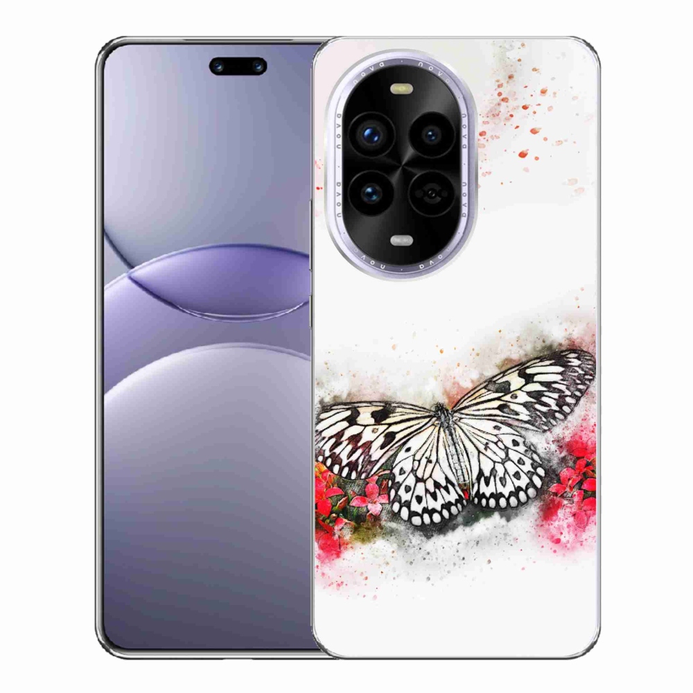 Gélový kryt mmCase na Huawei Nova 13 Pro 5G - čiernobiely motýľ