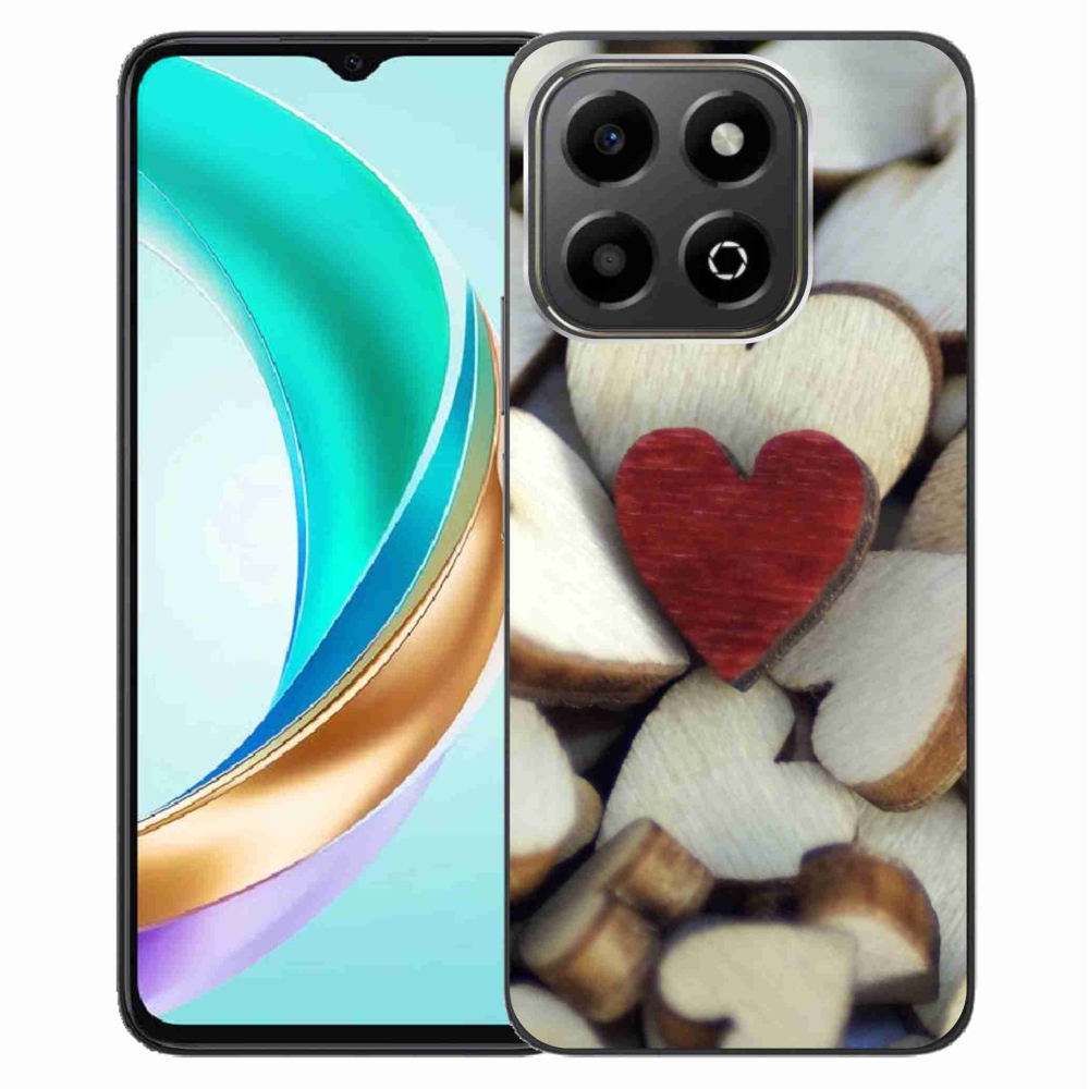 Gélový kryt mmCase na Honor X6b - gravírované červené srdce