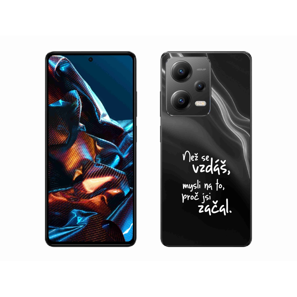 Gélový kryt mmCase na Xiaomi Redmi Note 12 Pro 5G - citát 2 čierne pozadie