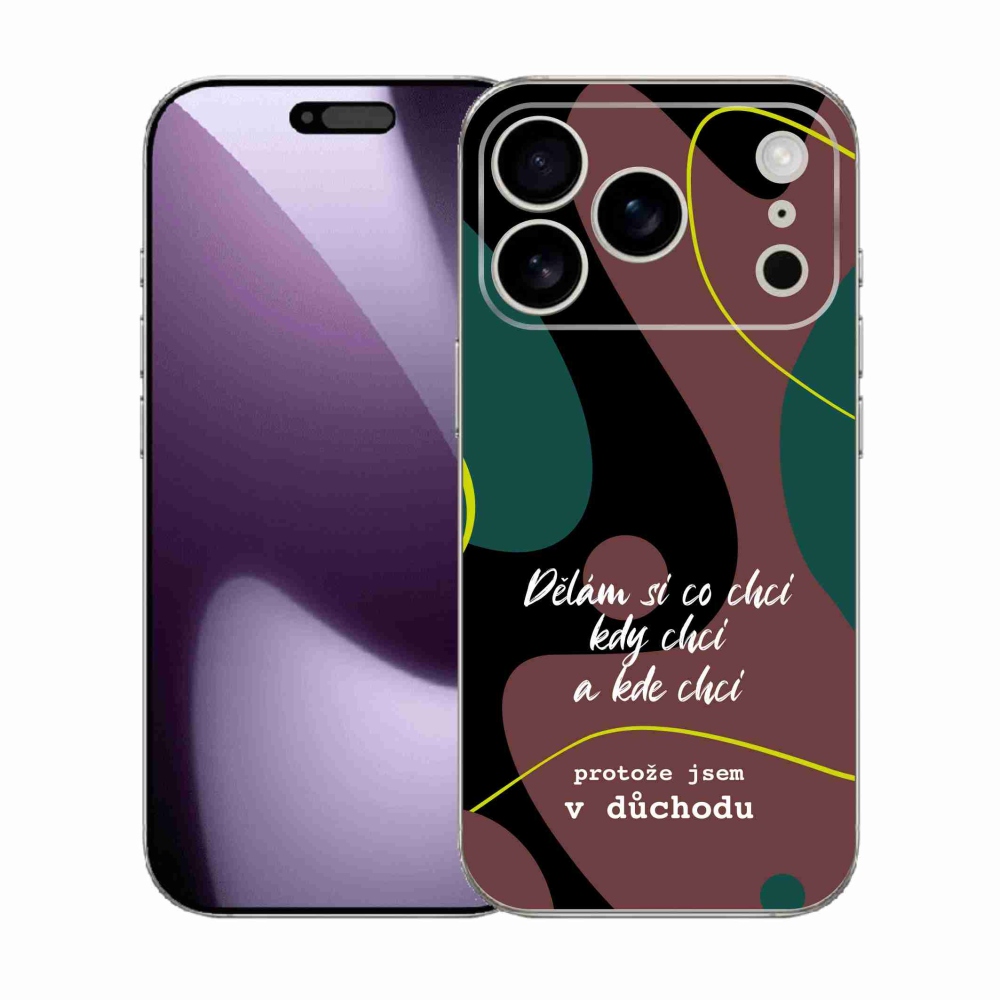 Gélový kryt mmCase na iPhone 17 Pro - vtipný text 10 čierne pozadie