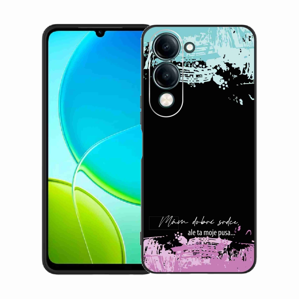 Gélový kryt mmCase na Vivo Y29s 5G - vtipný text 3 čierne pozadie
